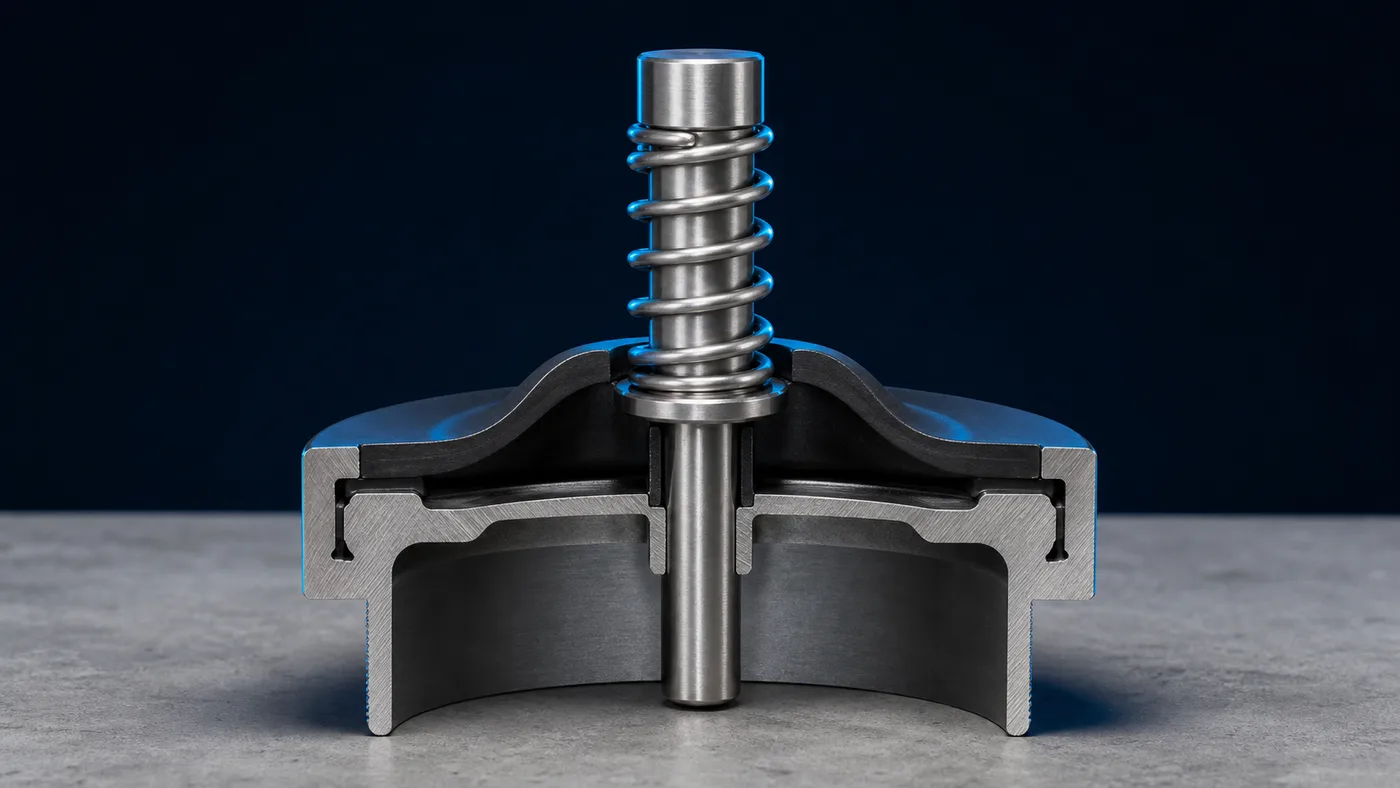 Cutaway of the bump mechanism inside a DE filter
