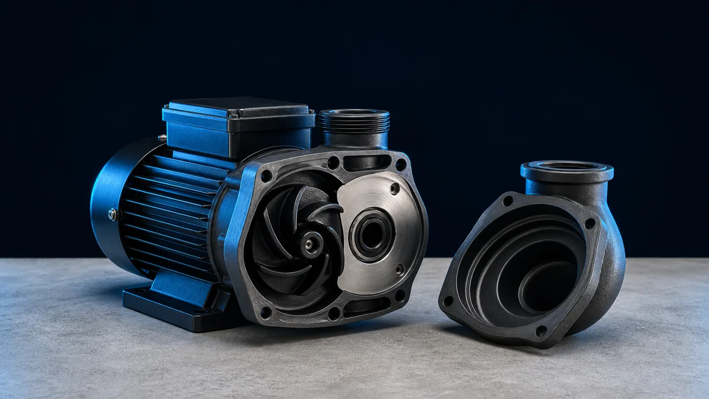 Booster pump wet end opened