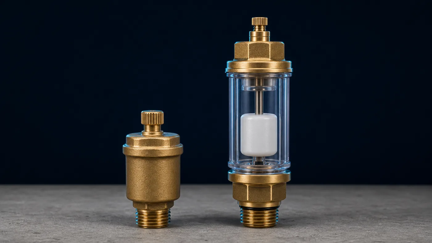 Manual air relief valve next to an automatic one