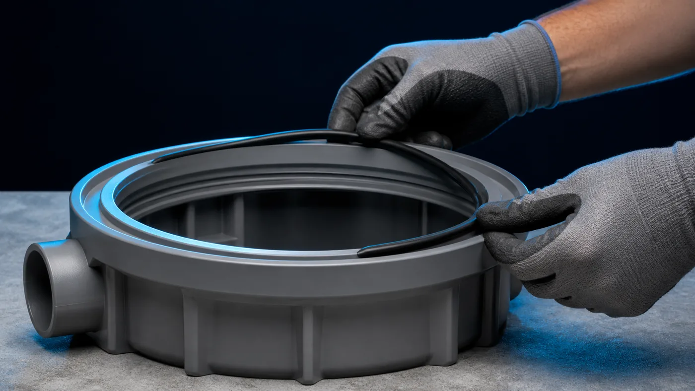Dry-fitting a gasket into its groove before installation