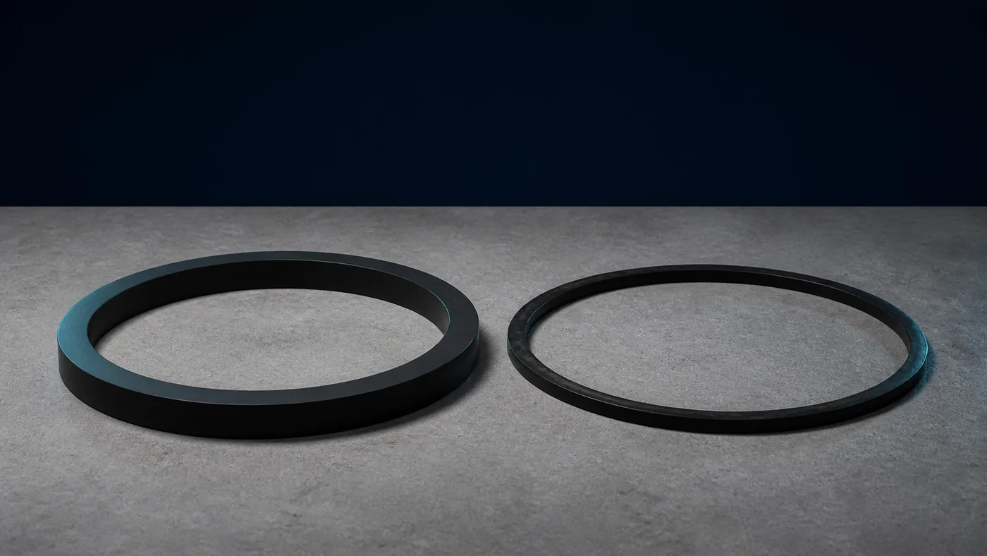 Two gaskets that look alike until you set them side by side